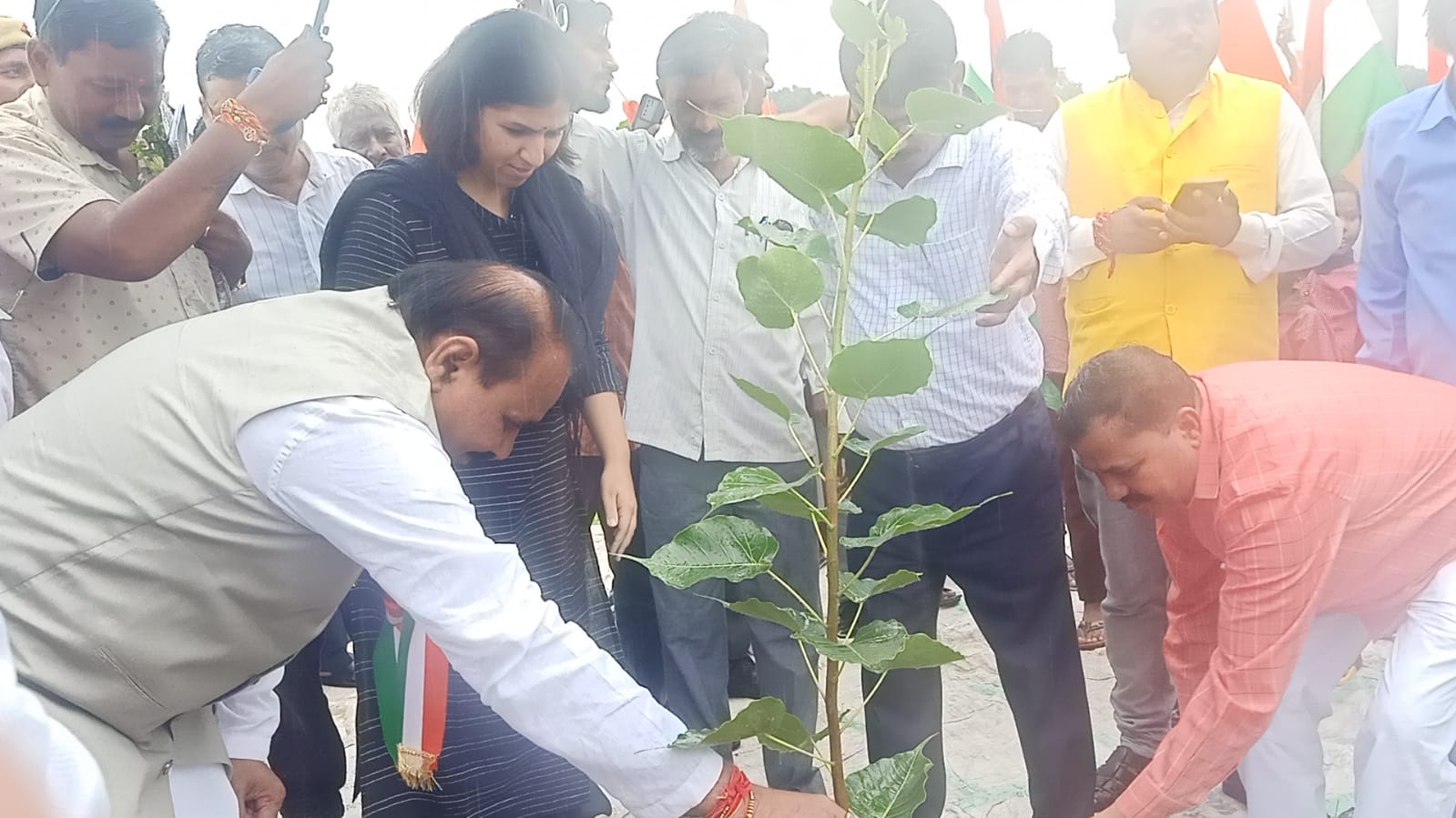 जालौन-केंद्रीय राज्यमंत्री ने आजादी की 75वीं वर्षगांठ पर रहिया में पौधा लगाकर किया वृक्षारोपण