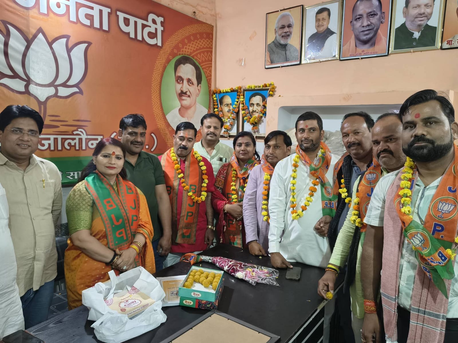 भारतीय जनता पार्टी के नवनियुक्त मंडल अध्यक्षों का उरई में स्वागत