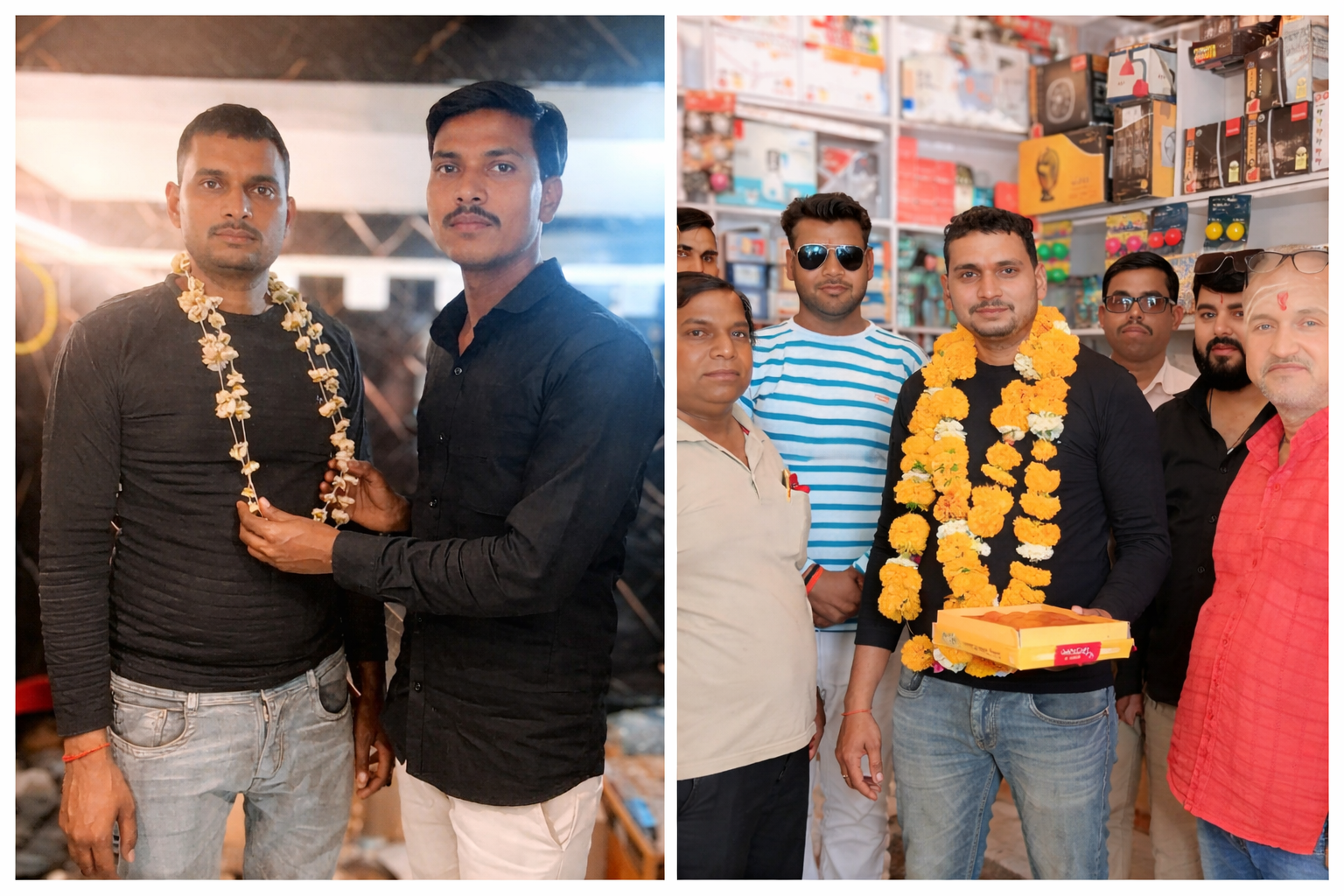 A traditional gathering in a shop